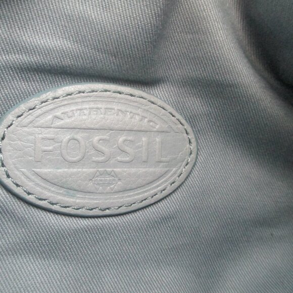 Fossil Bluish Gray Foldover Pouch Clutch Bag with Wristlet ZB6433 Vintage - Picture 10 of 16